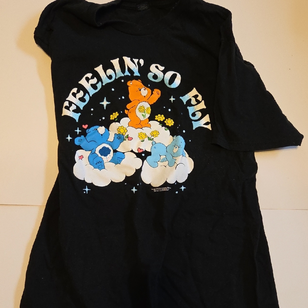 Black Graphic Tee with Cartoon Design